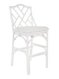 KOUBOO Chippendale Rattan Barstool, White