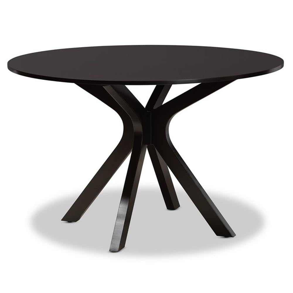 Baxton Studio Callie Modern and Contemporary Grey Fabric Upholstered and Dark Brown Finished Wood 7-Piece Dining Set