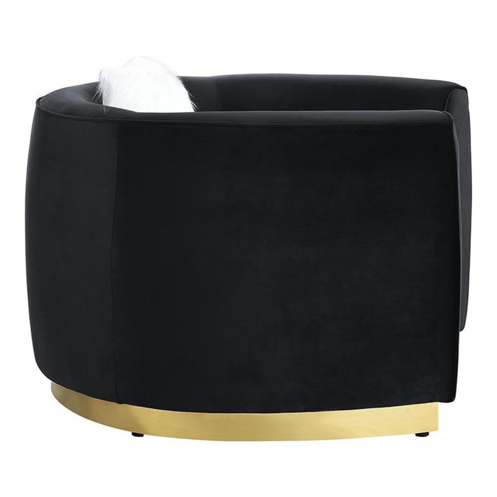 Acme Achelle Sofa with 5 Pillows in Black Velvet