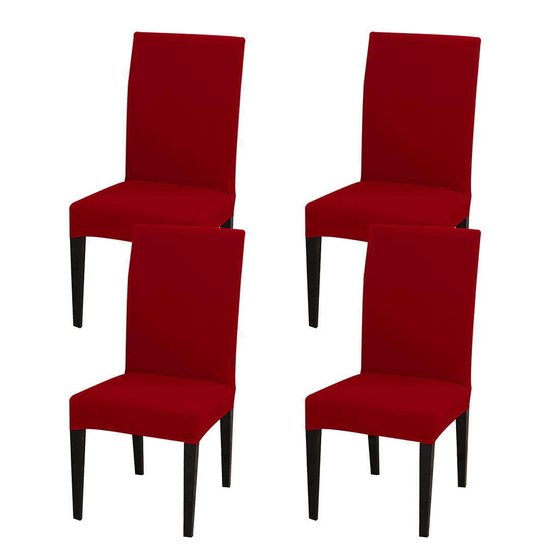 Jqinhome 4 Pcs Dining Chair Slipcover, High Stretch Removable Washable Chair Seat Protector Cover For Home Party Hotel Wedding C