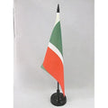 Chechen Republic Table Flag 5' X 8' - Chechnya Desk Flag 21 X 14 Cm - Black Plastic Stick And Base - Az Flag
