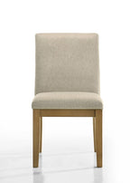 Lilola Home Jasper Set of 2 Driftwood Finish Beige Fabric 19" W Dining Chair