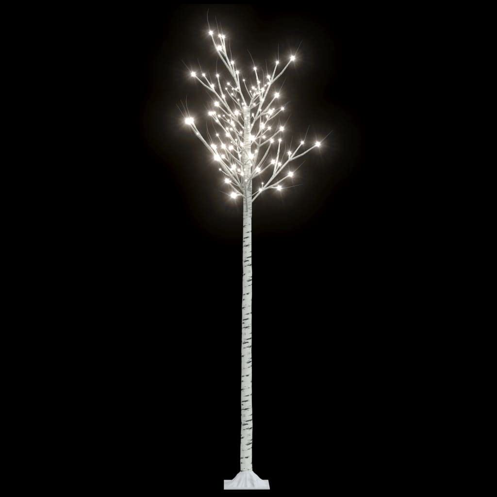 vidaXL 7ft Cold White Willow Christmas Tree with 220 Energy-Saving LEDs - Indoor/Outdoor USB-Powered Plastic Tree with 8 Lighting Modes