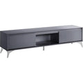 Acme Raceloma Wooden 2-Drawer TV Stand with LED Lighting in Gray and Chrome