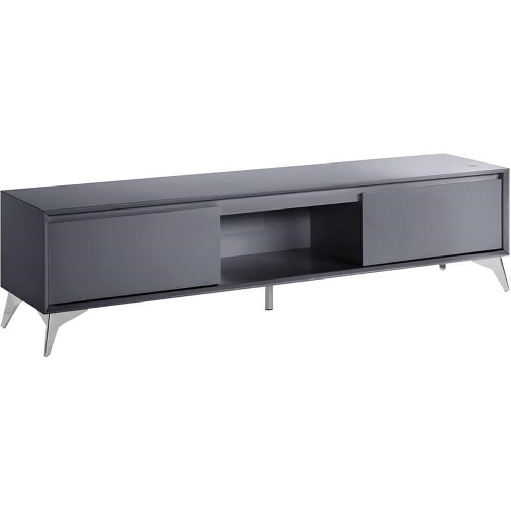 Acme Raceloma Wooden 2-Drawer TV Stand with LED Lighting in Gray and Chrome