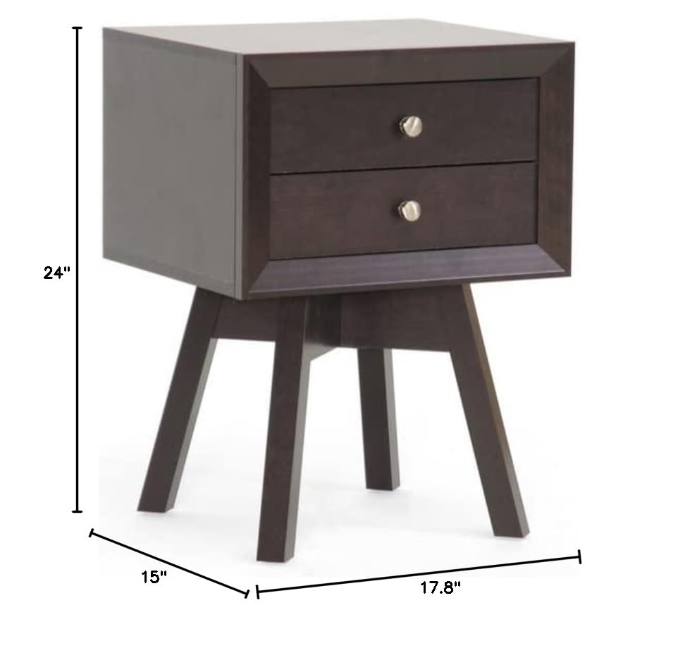 Baxton Studio Warwick Modern Accent Table and Nightstand, Brown