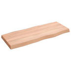 vidaXL Solid Oak Wood Table Top with Live Edge - Light Brown - Versatile for Residential and Commercial Settings