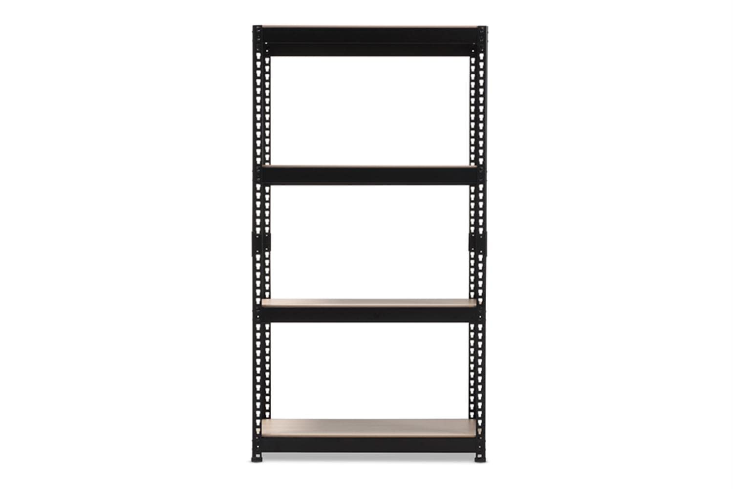 Baxton Studio Cody 3 Shelf Metal Multipurpose Storage Rack in Black