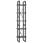 vidaXL Bookshelf, Book Cabinet with 5 Doors Bookcase, Storage Shelf for Office Living Room, Freestanding Shelving Unit, Modern, Gray Engineered Wood