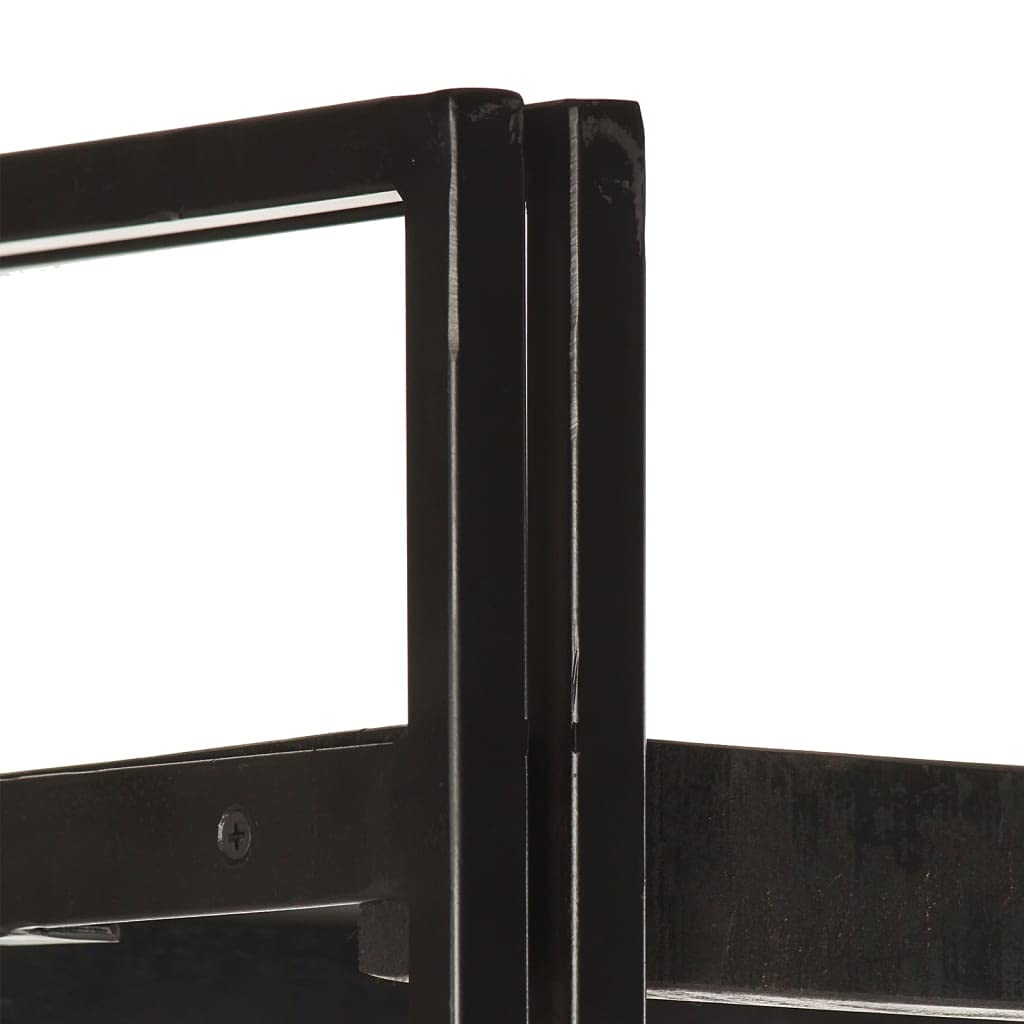 vidaXL Industrial Style 3-Tier Bookcase - Black Solid Mango Wood with Steel Frame - Perfect for Home or Office Storage, Display, and Decor
