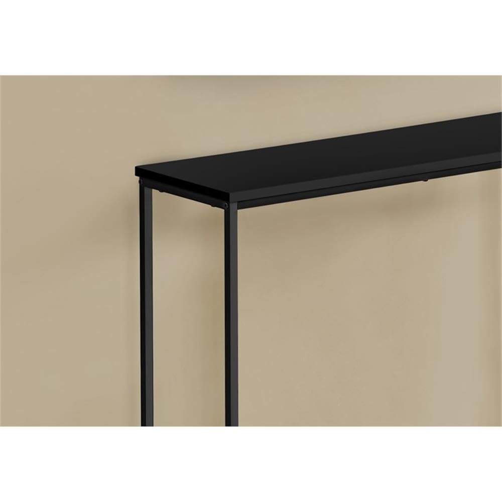 Monarch Specialties I 2250 Accent Table, Console, Entryway, Narrow, Sofa, Living Room, Bedroom, Metal, Laminate, Black, Contemporary, Modern