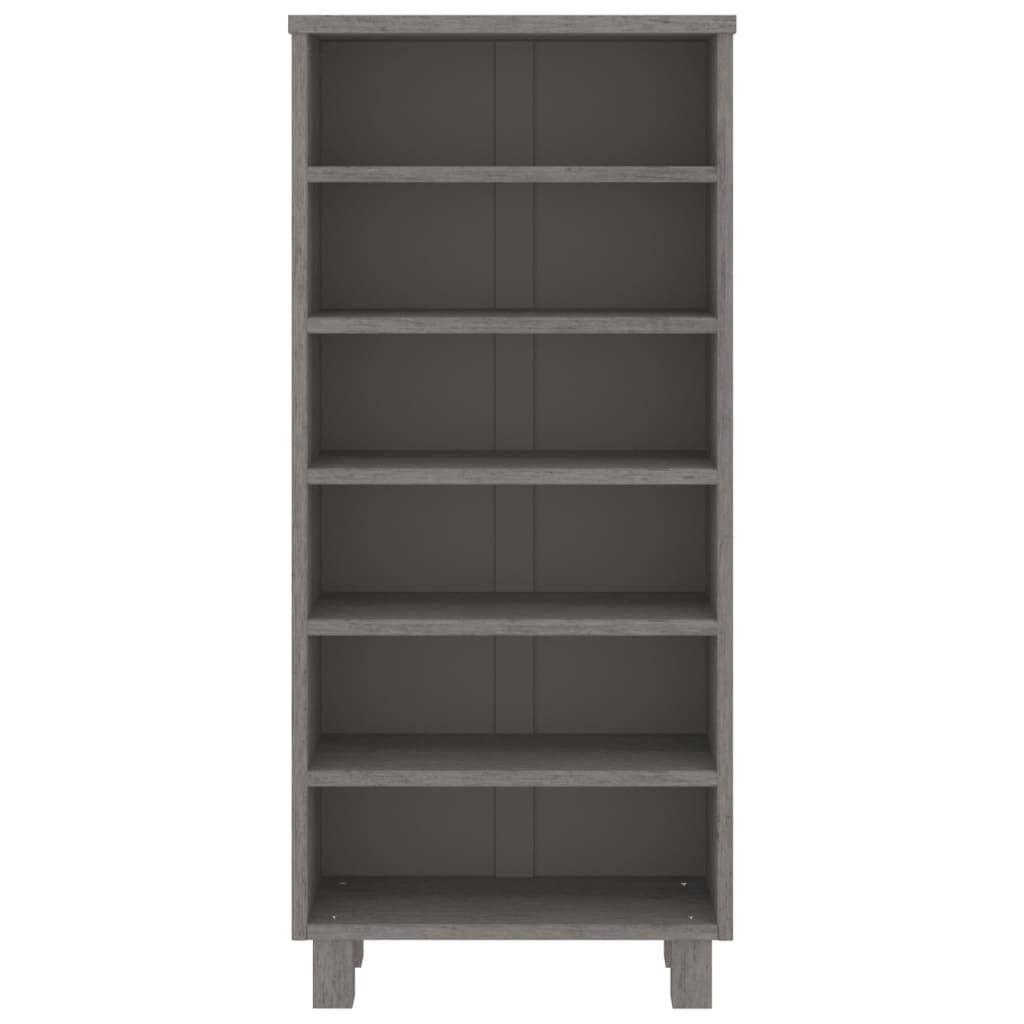 vidaXL Solid Wood Pine CD Cabinet - HAMAR Collection - Light Gray Modern Storage Unit for Music Collection & More - 17.7&quot;x7.1&quot;x39.4&quot;