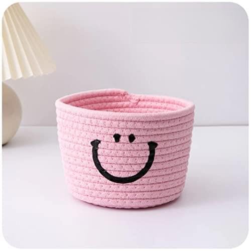 BY Cotton Basket, Handcrafted Woven Storage Planter Basket for Home Decor, MultiPurpose Bag with Handle for Living Room Bathroo