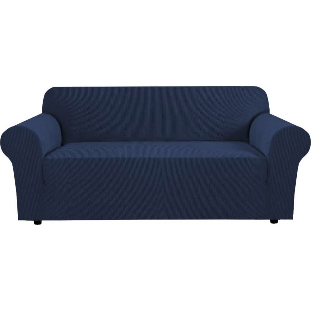 H.Versailtex Stretch Couch Slipcovers For 3 Cushion Couch Soft Sofa Covers Washable Feature Thick Checked Jacquard Fabric With E