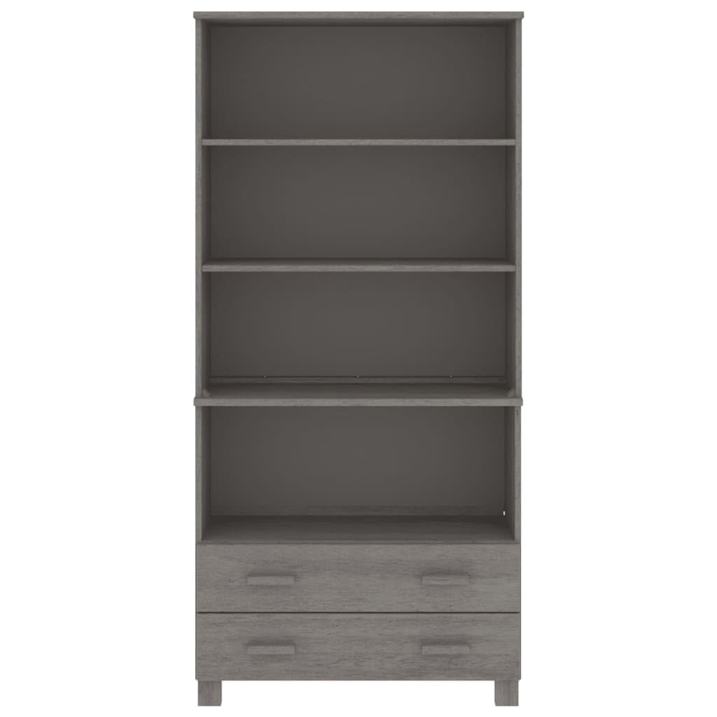 vidaXL Wooden Highboard HAMAR | Solid Pine Wood & MDF | Light Gray | Ample Storage | Easy Assembly Required | Safety Compliance Included