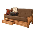 Kodiak Furniture Lodge Futon with Fabric Mattress in Natural/Marmont Brown