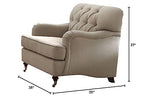Acme Alianza Button Tufted Chair In Beige Fabric