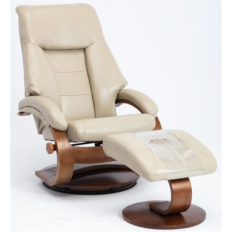Relax-R Montreal Recliner and Ottoman in Cobble Air Leather