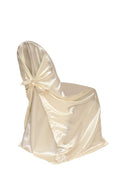 Your Chair Covers - Satin Self-Tie Universal Chair Cover Ivory, Pillow Case Slipcovers For Chairs In Weddings And Events