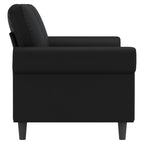 vidaXL Faux Leather Two-Seater Sofa - Modern Black Design, Padded Comfort, Indoor Lounge Seating, Durable Metal Frame, Easy-to-Clean Surface