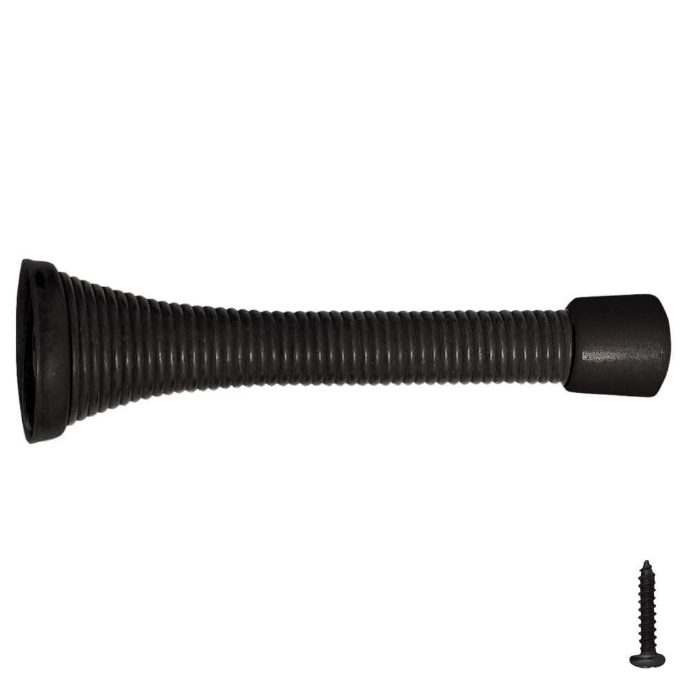 Spring Door Stop Wall Protector With Rubber Tip - Oil Rubbed Bronze Spring Door Stoppers 20-Pack - Design House, 188292