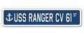 Uss Ranger Cv 61 Street Sign Us Navy Ship Veteran Sailor Gift