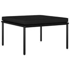 vidaXL 3 Piece Garden Lounge Set with Removable Cushions in Black PVC, Outdoor Patio Furniture with Powder-Coated Steel Frame
