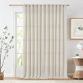 Jinchan Linen Blend Curtain For Living Room 108 Inch Length Extra Wide For Room Divider Crude Curtain Rustic Farmhouse Curtain Back Tab Light Filtering Drapes Bedroom Window Curtain 1 Panel Ecru