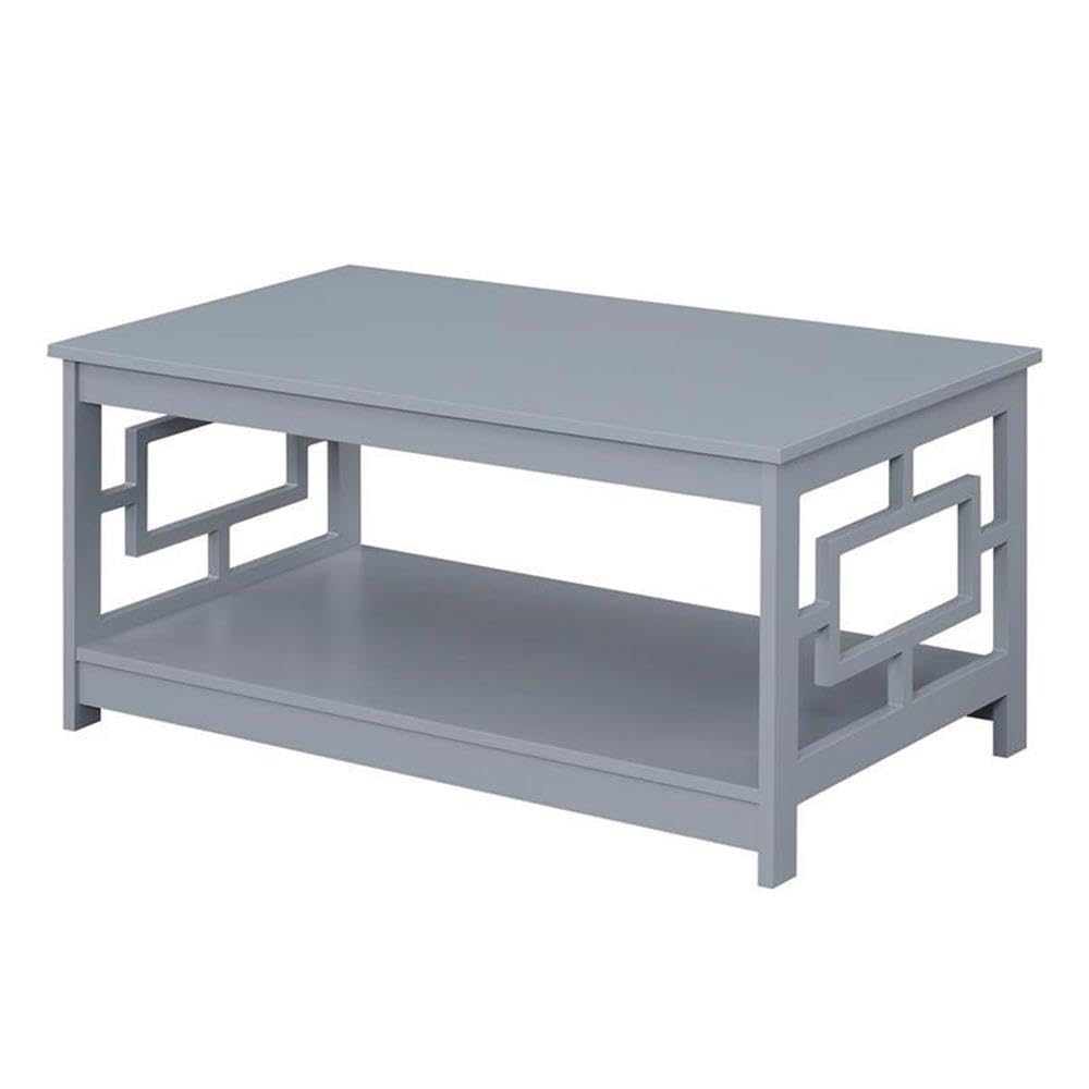 Convenience Concepts Town Square Coffee Table with Shelf, Gray