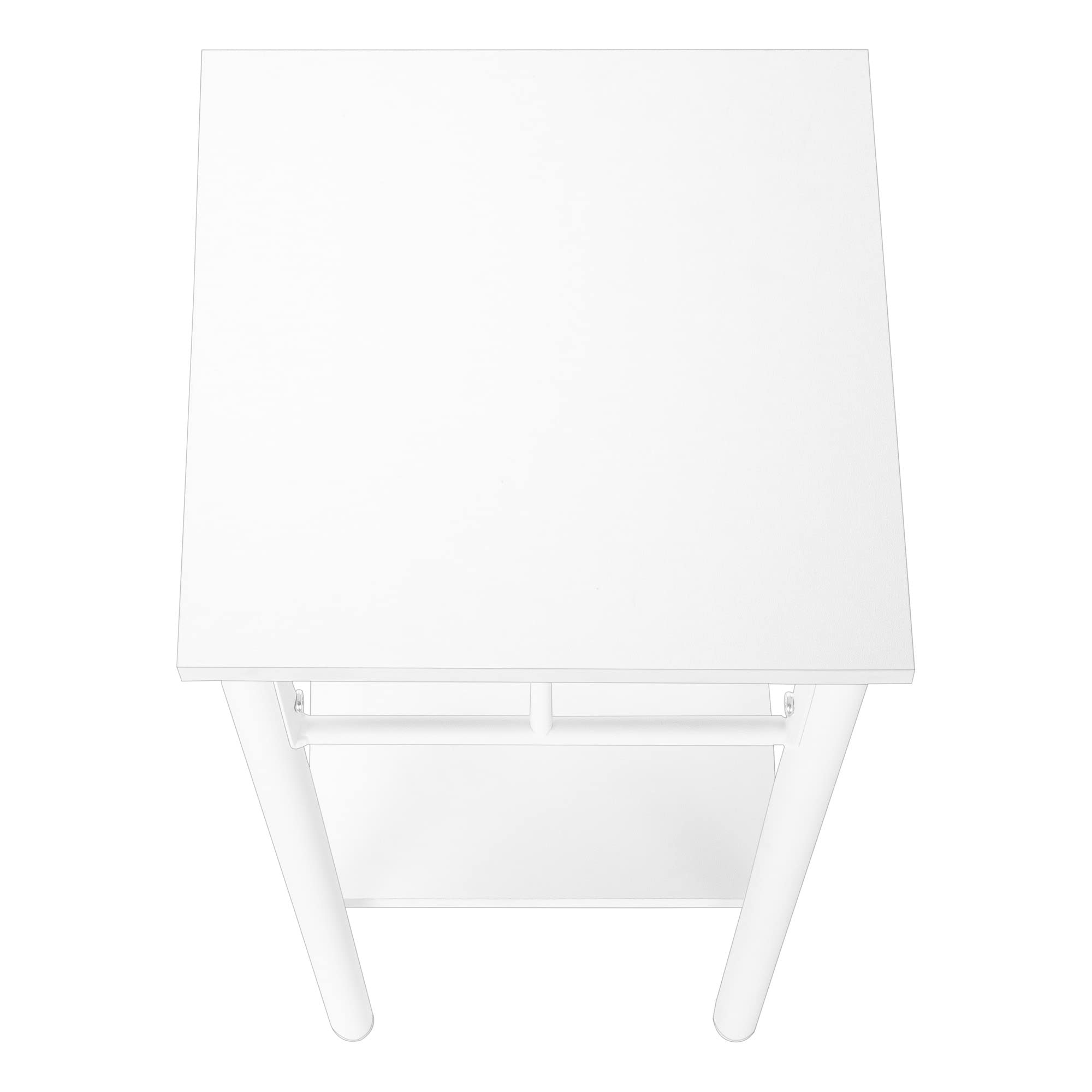 Monarch Specialties I 3279 Accent Table, Side, End, Plant Stand, Square, Living Room, Bedroom, Metal, Laminate, White, Contemporary, Modern