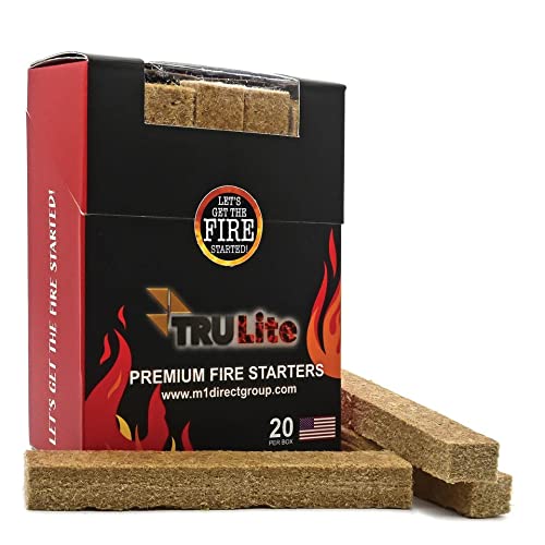 Trulite Premium Fire Starters, 20 Piece Box, Usa Made, Ideal For Quickly, Safely & Naturally Lighting All Types Of Grills, Bonfi