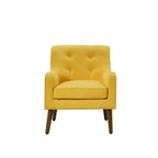 Lilola Home Ryder Mid Century Modern Yellow Woven Fabric Tufted Armchair