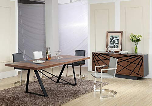 HomeRoots Contemporary Walnut & Grey Dining Table