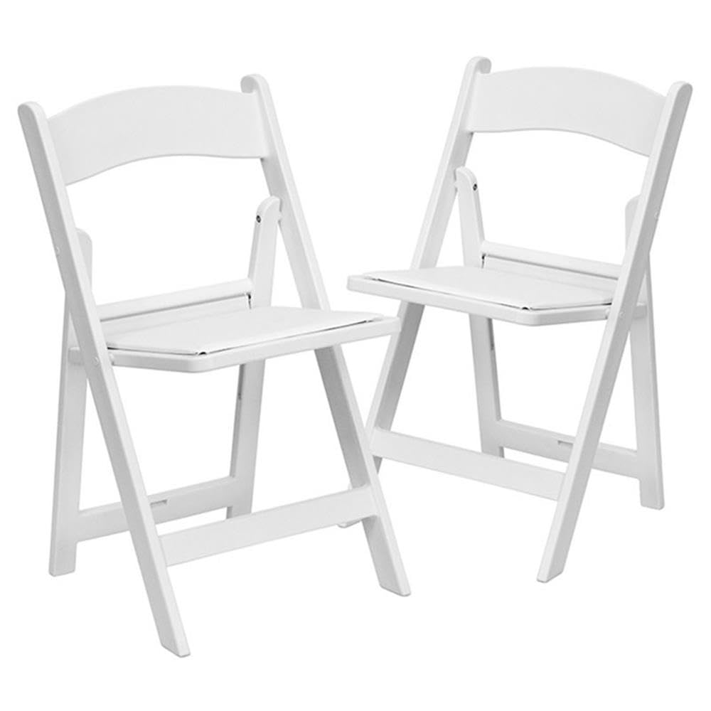Flash Furniture Hercules Series Folding Chairs For Weddings And Formal Events, Stackable Commercial Event Seats With 1,000-Lb. Static Weight Capacity, Set Of 2, White