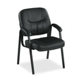 Lorell Chadwick Executive Leather Guest Chair-Guest Chair, 26"X28"X35-1/2", Black Leather