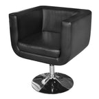 vidaXL Stylish Adjustable Armchair in Black Faux Leather with Chrome Base - Perfect for Living Room, Lounge, Dorm Room, Office