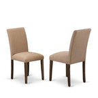 East West Furniture X777Ab747-9 9 Piece Dining Room Furniture Set Includes A Rectangle Dining Table With X-Legs And 8 Light Sable Linen Fabric Upholstered Chairs, 40X72 Inch, Multi-Color
