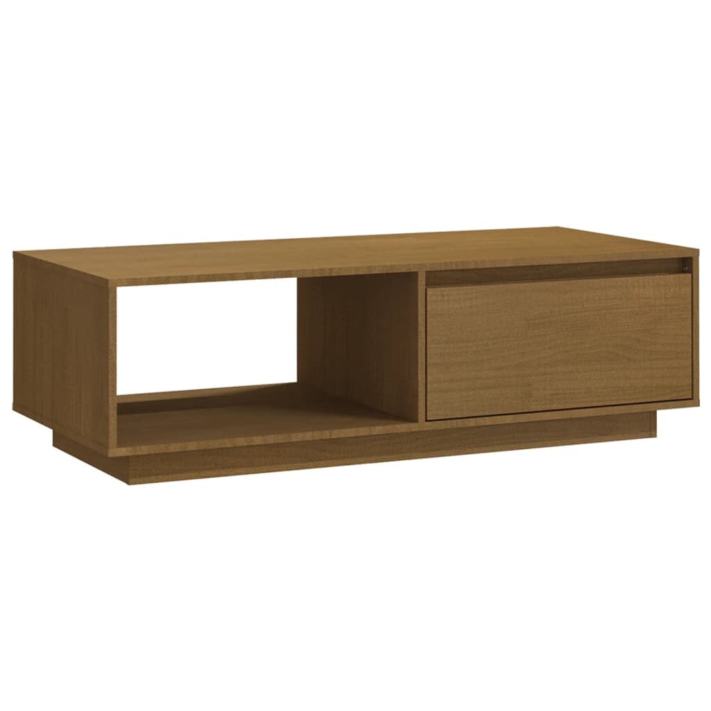 vidaXL Solid Pinewood Coffee Table Home Indoor Living Room Dining Room Wooden Storage Accent Side Sofa Couch End Tea Table Furniture Honey Brown