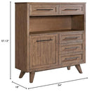 Intercon Oslo 54" Wide Pantry Cabinet with 4 Legs, Weathered Chestnut Furniture