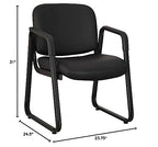 Lorell Leather Guest Chair, Black