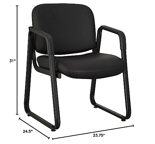 Lorell Leather Guest Chair, Black