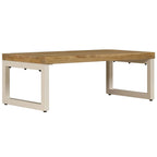 vidaXL Industrial Style Coffee Table with Practical Use – Versatile Dining Table/Office Desk - Solid Mango Wood and Steel Construction, Unique Wood Grains and Colors, Easy Assembly