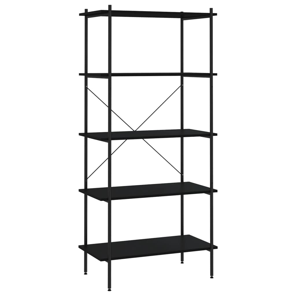 Vidaxl 5-Tier Shelving Unit Black 80X40X163 Cm