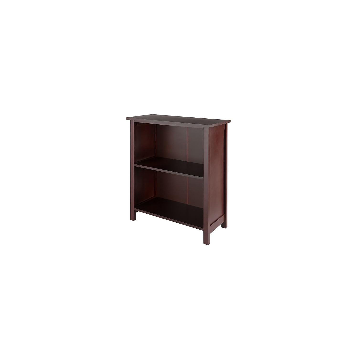 Winsome Milan Solid/Composite Wood 3-Tier Medium Storage Shelf or Bookcase, Antique Walnut (94228)