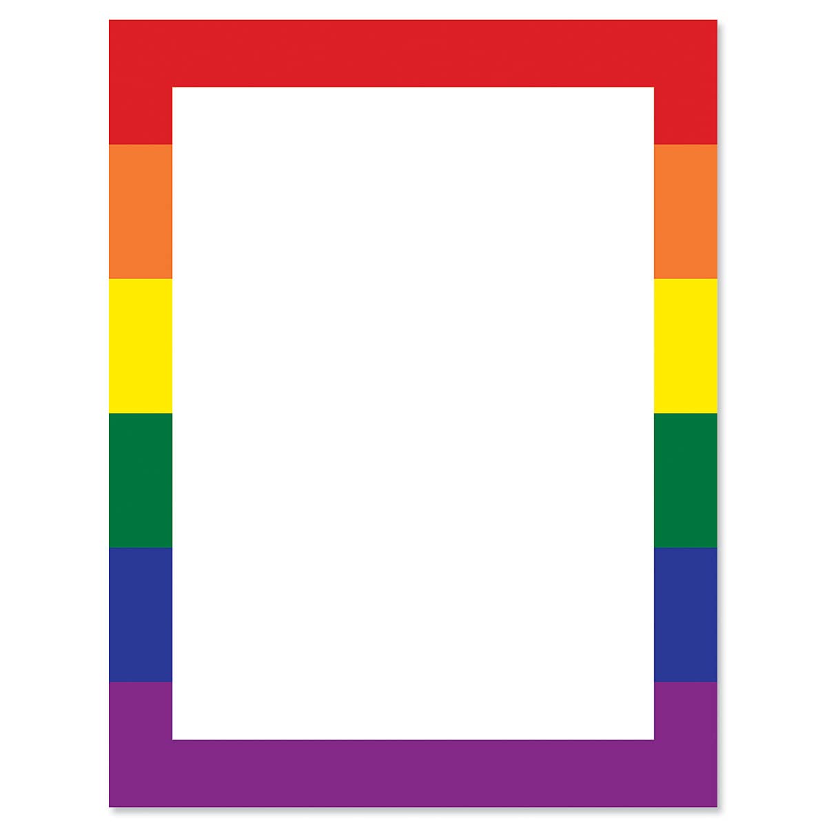 Current Rainbow Letter Paper - Birthday Stationery Papers With Decorative Border Designs, Printable Holiday, Wedding, & Party In