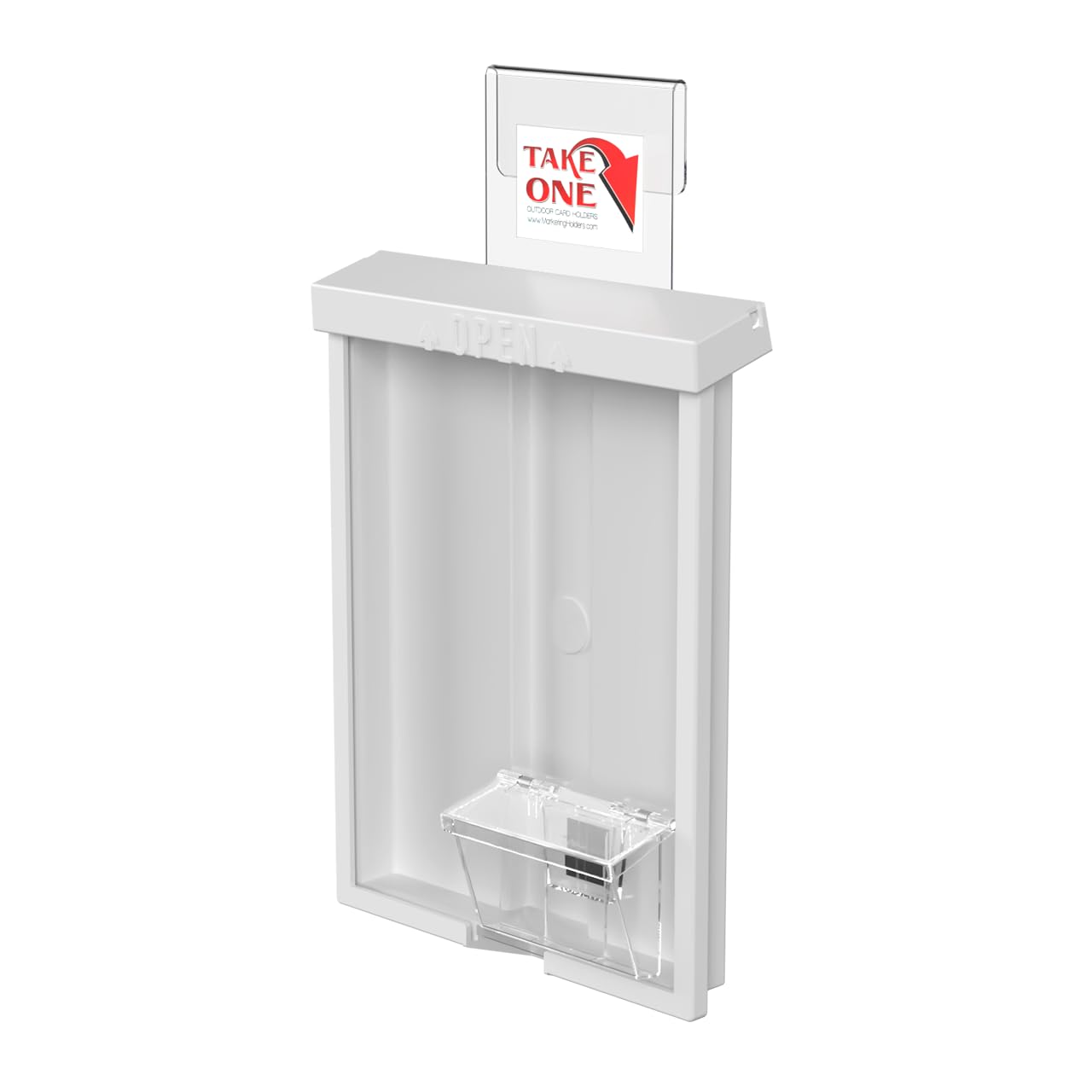 Marketing Holders Vehicle Brochure Holder With Window Hook For 8.5' X 11' Materials White With Lid Plastic Window Mount Pamphl