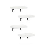 Furinno Tanna 15-Inch Wall Mounted Floating Display Shelves, White Texture, Set of 4
