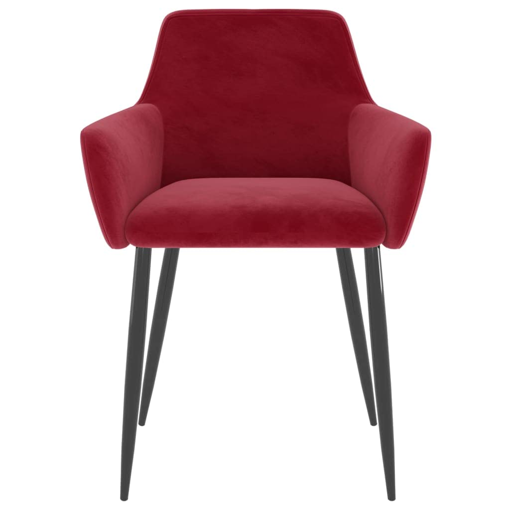 vidaXL Dining Chairs Set of 2 Wine Red Velvet