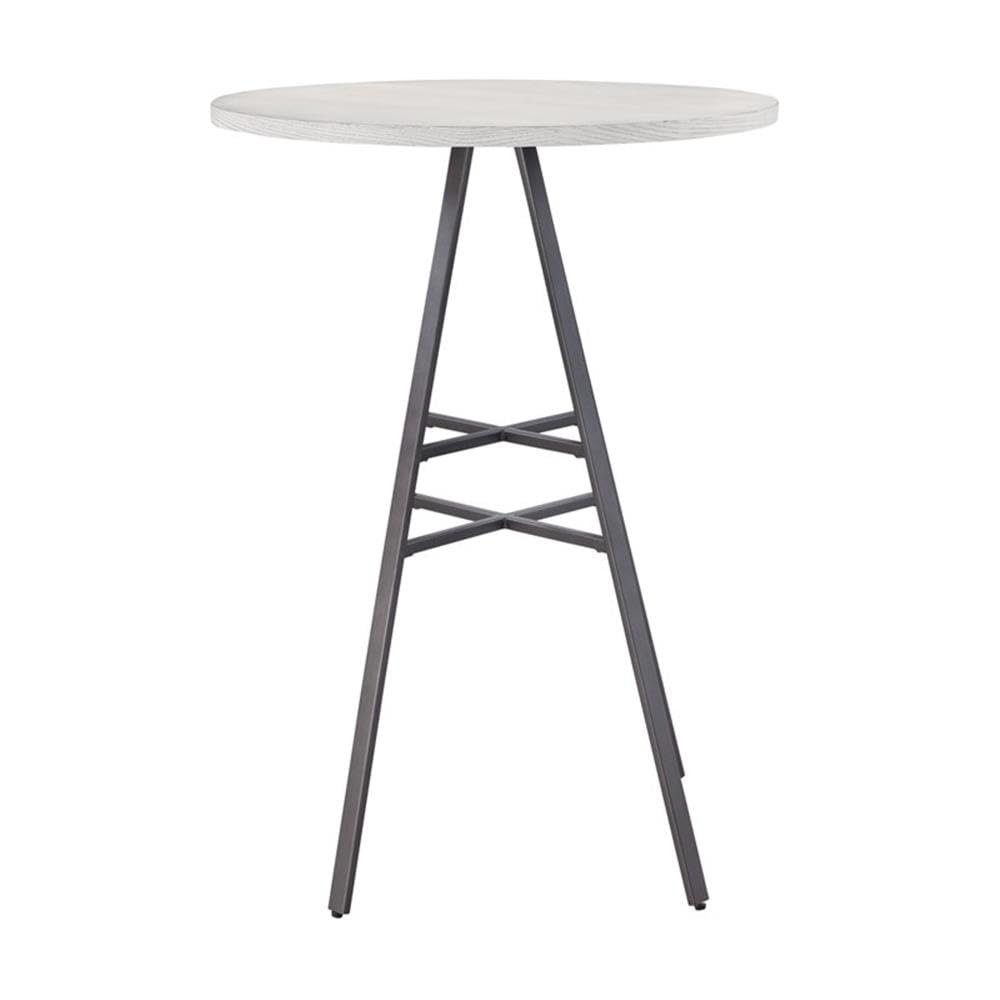 American Woodcrafters Jaidon 3-Piece Gray Metal Pub Height Table Set with Backless Swivel Stools