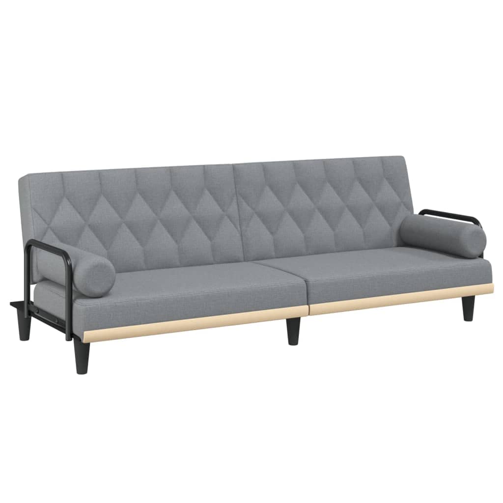 vidaXL Contemporary Light Gray Fabric Sofa Bed - Convenient Armrest Design, Foam Filling, Versatile Functionality, Plywood Construction | Modern Design